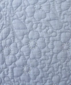 Dunelm Bloom Floral Blue Quilted Bedspread -Dunelm-shop 1000181976 alt02