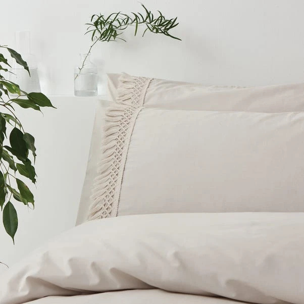 Pineapple Elephant Izmir Stone Grey Tassel 100% Cotton Duvet Cover And Pillowcase Set 3 Pineapple Elephant Izmir Stone Grey Tassel 100% Cotton Duvet Cover And Pillowcase Set - Image 3