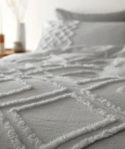 Pineapple Elephant Tufted Grey Diamond 100% Cotton Duvet Cover And Pillowcase Set 7 Pineapple Elephant Tufted Grey Diamond 100% Cotton Duvet Cover And Pillowcase Set -Dunelm-shop 1000184266 alt02