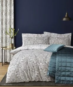 Dunelm Hardwick Floral Grey Reversible Duvet Cover And Pillowcase Set 8 Dunelm Hardwick Floral Grey Reversible Duvet Cover And Pillowcase Set -Dunelm-shop 1000185663 alt02
