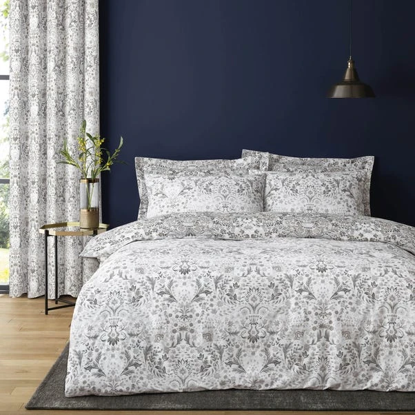 Dunelm Hardwick Floral Grey Reversible Duvet Cover And Pillowcase Set 4 Dunelm Hardwick Floral Grey Reversible Duvet Cover And Pillowcase Set - Image 4