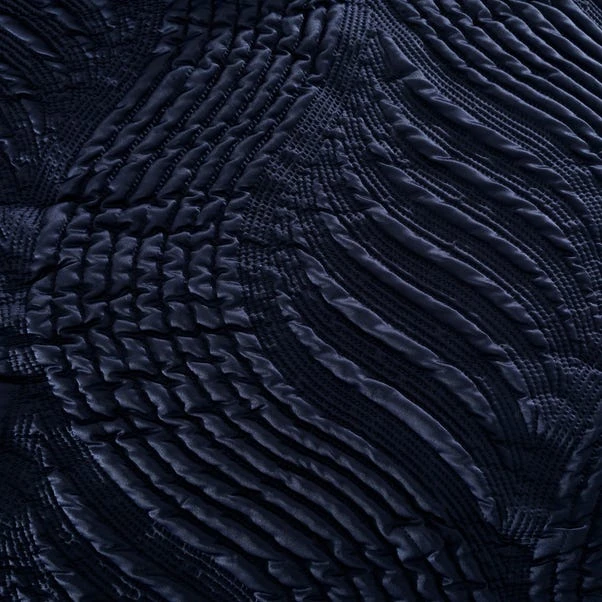 Dunelm Romilly Wave Luxe Pinsonic Navy Duvet Cover And Pillowcase Set 4 Dunelm Romilly Wave Luxe Pinsonic Navy Duvet Cover And Pillowcase Set - Image 4