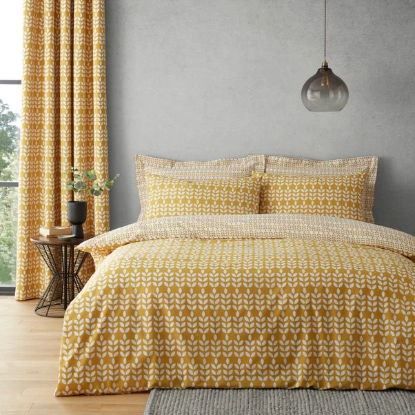 Elements Vete Ochre Reversible Duvet Cover And Pillowcase Set 2 Elements Vete Ochre Reversible Duvet Cover And Pillowcase Set - Image 2