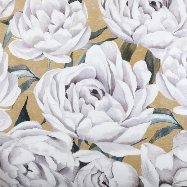 Avery Green Ava Floral Gold 100% Cotton Sateen Duvet Cover And Pillowcase Set 3 Avery Green Ava Floral Gold 100% Cotton Sateen Duvet Cover And Pillowcase Set - Image 3