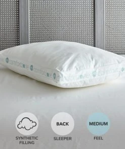 Comfortzone Hollowfibre Medium-Support Walled Pillow