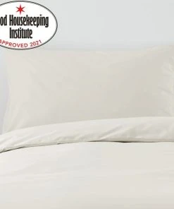 Dunelm Non Iron Plain Dye Ivory Standard Pillowcase Pair