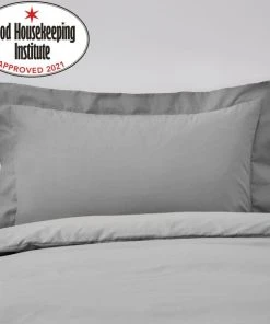 Dunelm Non Iron Plain Dye Slate Oxford Pillowcase
