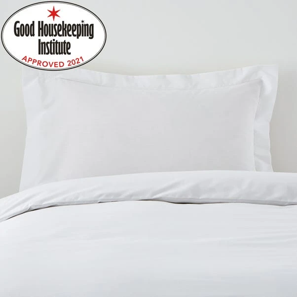 Dunelm Non Iron Plain Dye White Oxford Pillowcase 1 Dunelm Non Iron Plain Dye White Oxford Pillowcase