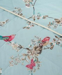 Dunelm Beautiful Birds Duck Egg Bedspread -Dunelm-shop 30168335 alt02