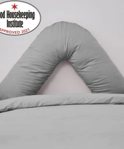 Dunelm Non Iron Plain Dye Slate V-Shaped Pillowcase