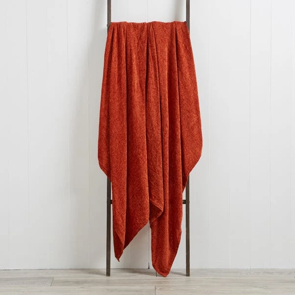 Dunelm Chenille Terracotta Throw 1 Dunelm Chenille Terracotta Throw