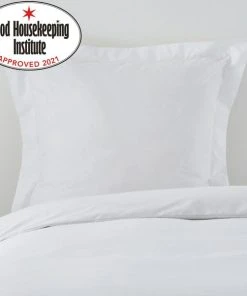 Dunelm Non Iron Plain Dye White Continental Square Pillowcase