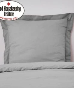 Dunelm Non Iron Plain Dye Slate Continental Square Pillowcase
