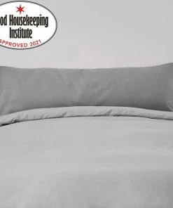 Dunelm Non Iron Plain Dye Slate Large Bolster Pillowcase