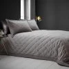 Dunelm Valentina Velvet Silver Bedspread