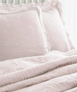 Dunelm Lace Edge Blush Pillow Sham
