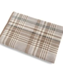 Dunelm Thermosoft Plaid Check Natural Throw -Dunelm-shop 30410648 alt02