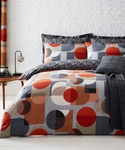 Elements Oscar Reversible Orange Duvet Cover And Pillowcase Set