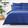 Dunelm Non Iron Plain Dye Navy Duvet Cover