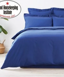 Dunelm Non Iron Plain Dye Navy Duvet Cover