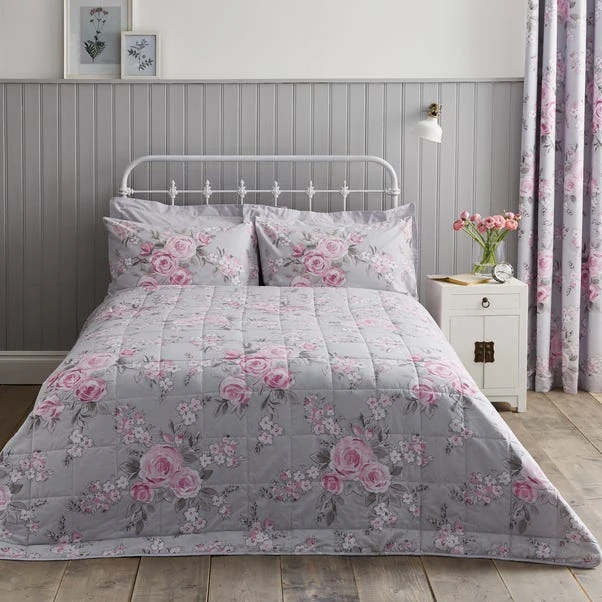Dunelm Rosemont Grey Bedspread 1 Dunelm Rosemont Grey Bedspread