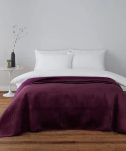 Dunelm Violet Plum Bedspread