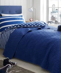 Dunelm Blue Stars Bedspread