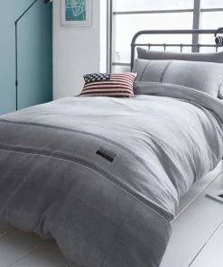 Catherine Lansfield Denim Grey Duvet Cover And Pillowcase Set