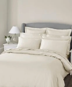 Dorma 300 Thread Count 100% Cotton Sateen Plain Cream Duvet Cover