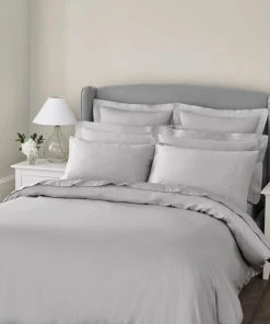 Dorma 300 Thread Count 100% Cotton Sateen Plain Silver Duvet Cover