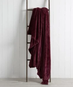 Dunelm Evan 200cm X 200cm Aubergine Throw