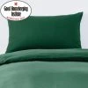 Dunelm Non Iron Plain Dye Hunter Green Standard Pillowcase Pair