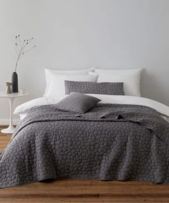 Dunelm Pebble Charcoal Grey Bedspread