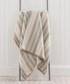 Dunelm Thermosoft Ombre Stripe Natural Throw
