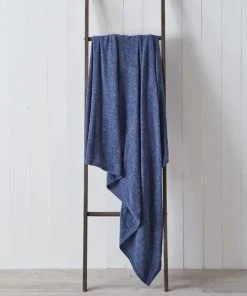 Dunelm Chenille Denim Blue 200cm X 200cm Throw