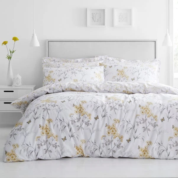 Dunelm Maria Ochre Reversible Floral Duvet Cover And Pillowcase Set 1 Dunelm Maria Ochre Reversible Floral Duvet Cover And Pillowcase Set