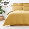 Dunelm Non Iron Plain Dye Mustard Duvet Cover