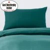 Dunelm Non Iron Plain Dye Teal Standard Pillowcase Pair