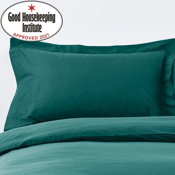 Dunelm Non Iron Plain Dye Teal Oxford Pillowcase 1 Dunelm Non Iron Plain Dye Teal Oxford Pillowcase
