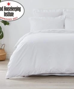Dunelm Non Iron Plain Dye White Duvet Cover
