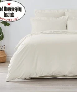 Dunelm Non Iron Plain Dye Ivory Duvet Cover
