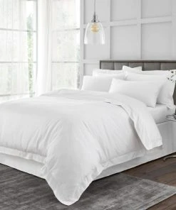 Hotel Cotton 230 Thread Count Sateen White Duvet Cover
