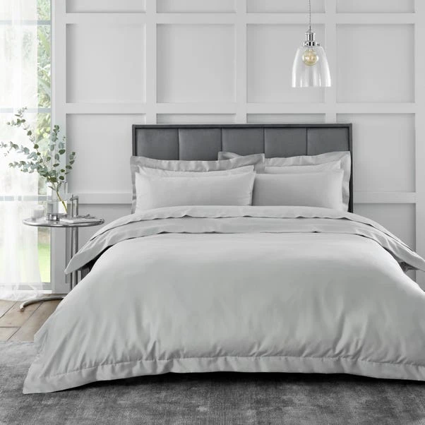 Hotel Cotton 230 Thread Count Sateen Silver Duvet Cover 1 Hotel Cotton 230 Thread Count Sateen Silver Duvet Cover