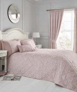 Dunelm Serene Blossom Blush Bedspread