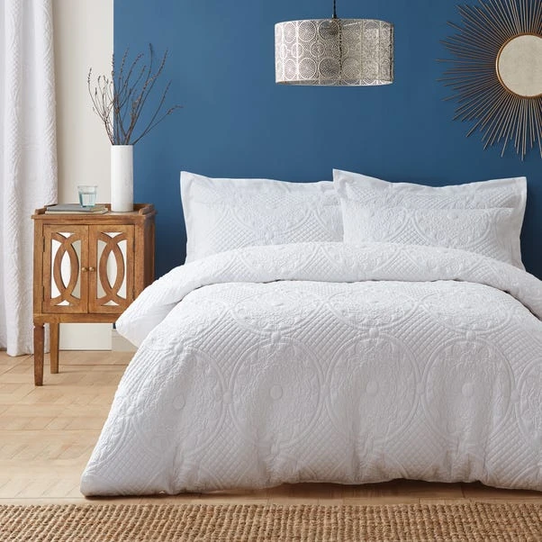 Dunelm Mandalay White Duvet Cover And Pillowcase Set 1 Dunelm Mandalay White Duvet Cover And Pillowcase Set