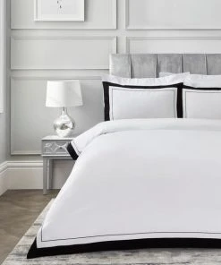 Dorma Purity Kington Black Duvet Cover And Pillowcase Set