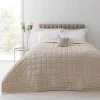 Dunelm Velvet Square Champagne Bedspread
