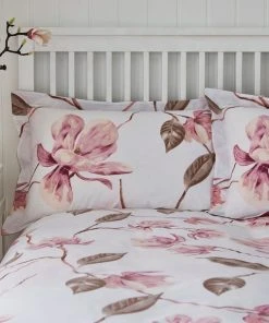 Dunelm Lois Large Floral Pink Oxford Pillowcase