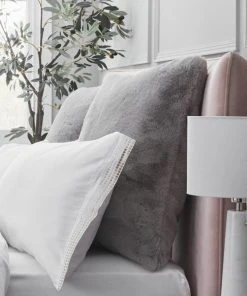 Dorma Purity Faux Fur Grey Continental Pillowcase