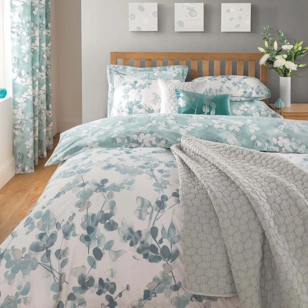 Dunelm Honesty Teal Reversible Duvet Cover And Pillowcase Set 1 Dunelm Honesty Teal Reversible Duvet Cover And Pillowcase Set